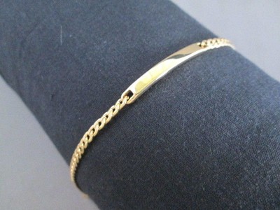 Stainless Steel Gold Plated ID Bracelet 8.25 inch Curb Chain Fashion USA Seller