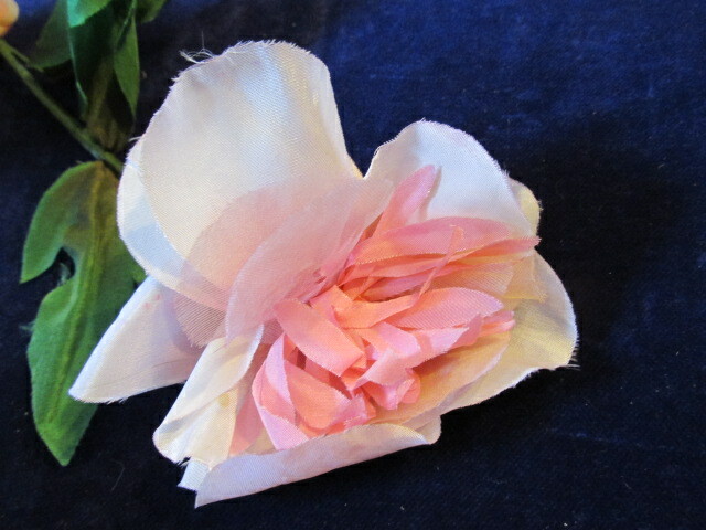 Vintage Millinery Flower Collection Peony Pink White Czech  4-5