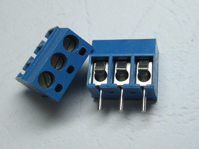 200 Pcs 3 Pin/way 5.0mm Screw Terminal Block Connector Blue Color Cy301 New