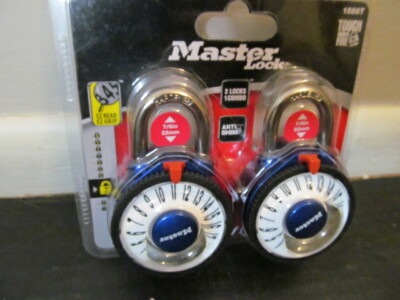 Master Lock 1588T Combination 2-Padlock Set with EZ Read and EZ Grip, Blue
