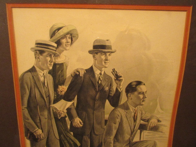 Framed business suit advertising coat jacket vintage hat amazing decor item