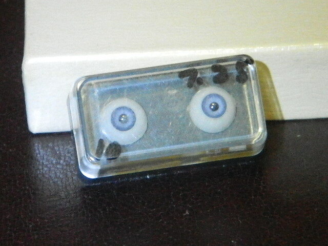 NOS VINTAGE GLASTIC DOLL EYES - 10MM BLUE - VINTAGE JAPAN DOLL EYES