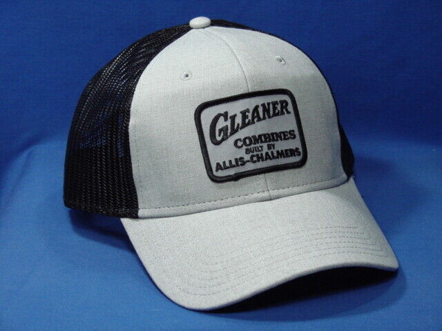 Gleaner Combines Tractor Hat - Heather Grey W/ Black Mesh - Snapback - Trucker