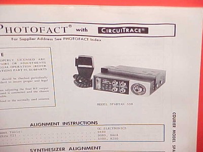 1974 COURIER CB RADIO SERVICE SHOP MANUAL MODEL SPARTAN SSB