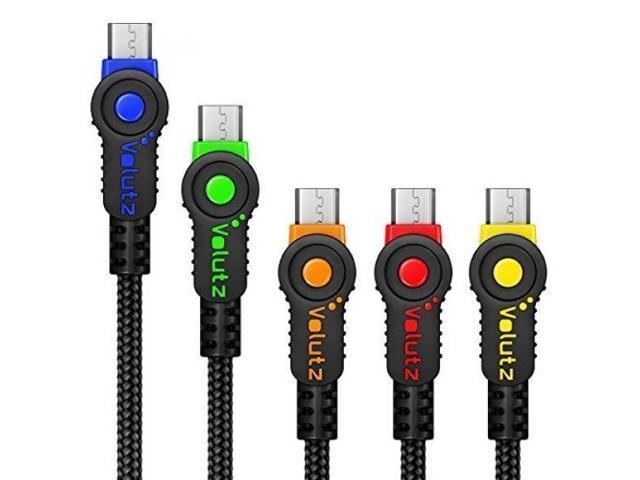 Volutz Micro USB Cable 5 Pack; 10ft  6.5ft  3X 3.3ft; Micro USB to USB 2.0 NEW