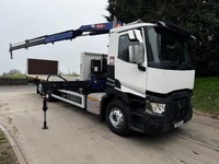 2021 21 Renault C380 E6 6x2 27ft flat bed PM Serie 15.5 remote crane 169,000kms