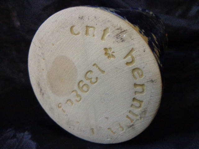 SALE Vintage Bennington Pottery Vase/utensil holder Cobalt Blue Spatter Ware MC