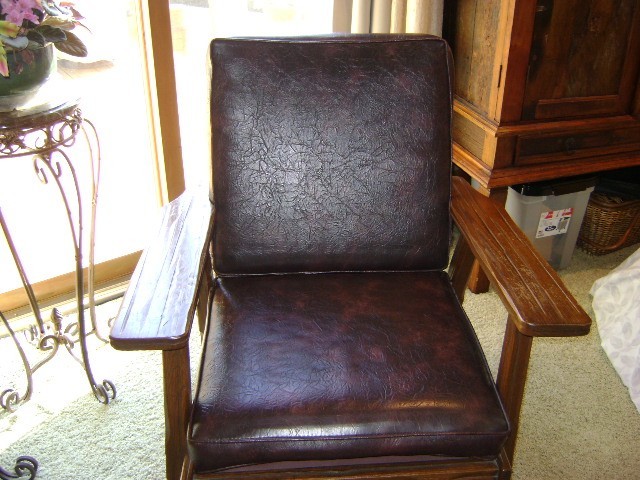 Brandt ranch oak arm chair  vintage 1900  HIGHLY COLLECTIBLE