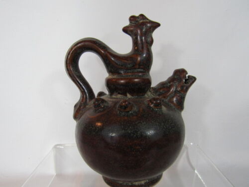 Rare 7" Chinese antique Porcelain Back Flow Pot with bird