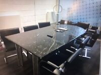 Stunning Italian Nero Marquina Marble Boardroom/Conference/Meeting/Office Table
