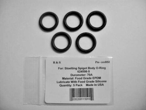 Stoelting 624598-5 Spigot Body, Taylor 025307 O-Rings / R&S 208SE / FDA EPDM MAT