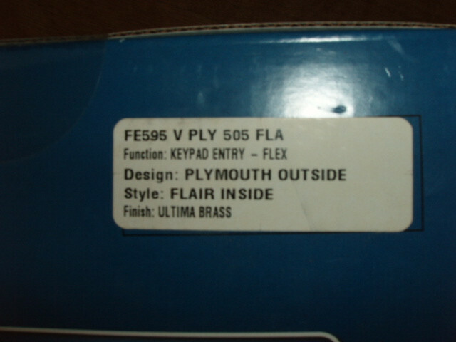 Schlage FE595 V PLY 505 FLA Plymouth Keypad