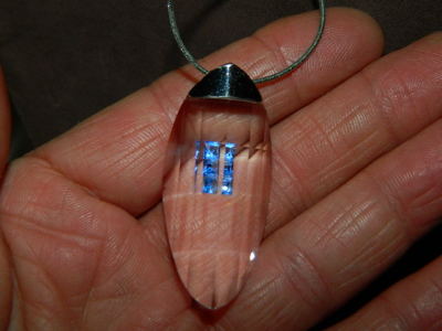 Preciosa Sterling Silver faceted Crystal Light Blue Necklace Czech Rep BOX