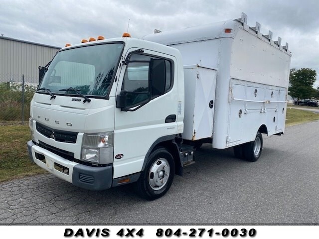 2014 Mitsubishi Fuso Canter FE125 Duonic Utility Work Truck 120278 Miles White