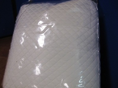 HOTEL COLLECTION SALON FULL QUEEN COCO QUILTED COVERLET COTTON SILK EGGSHELL