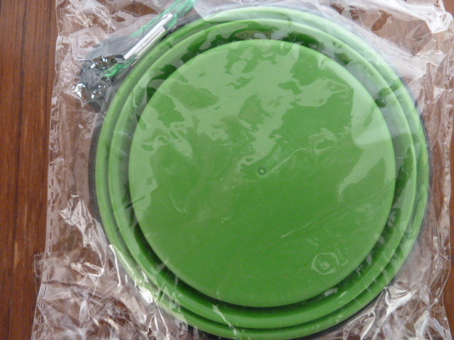 Travel dog dishes Set of two purple and green