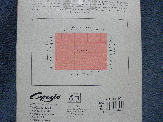 3 Pkg. New Capezio Ultra Soft Hip Rider Capri Tights1870C LSN One Size Fits All