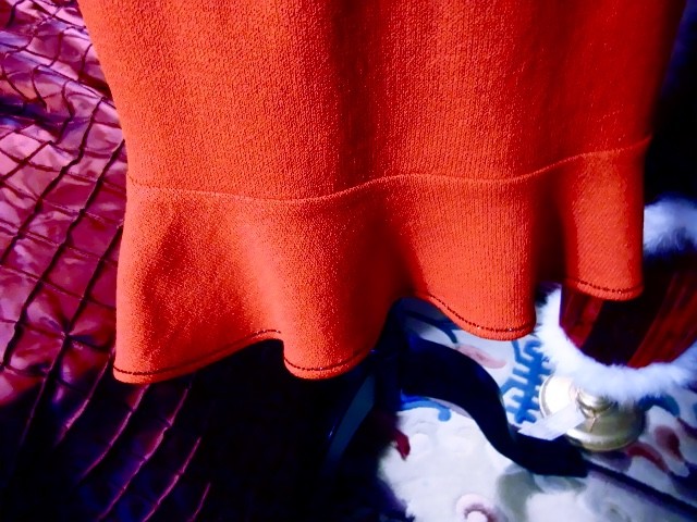 St John Evening Suit Red JACKET RUFFLE & SKIRT CRYSTAL TRIM RARE 2 SANTANA SANTA