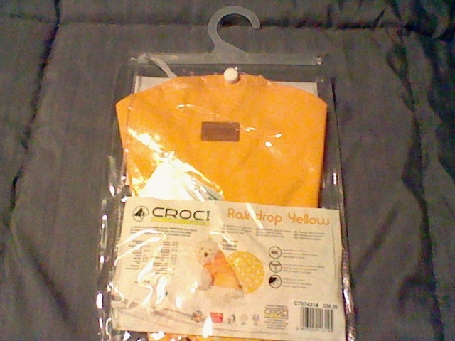 Croci Raincoat for Dogs! Raindrop Yellow Color! Italian Style!Brand New Size 20!