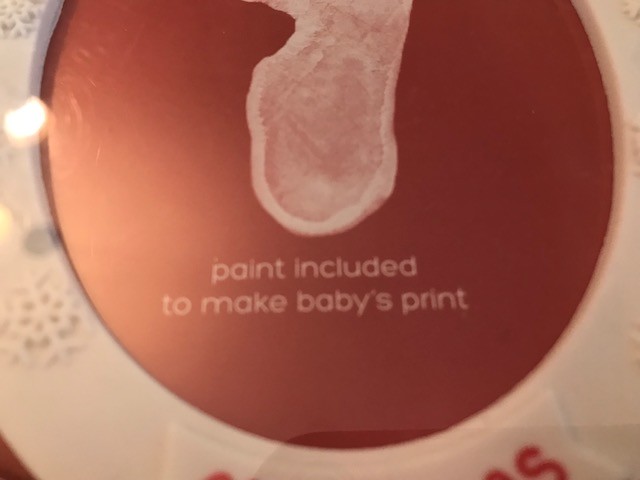 Tiny Ideas Babys First Christmas Footprint Photo 2 Sided Ornament NIB