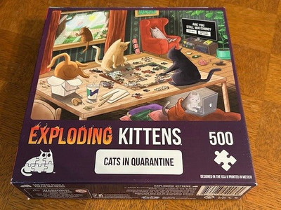 Exploding Kittens 500 Piece Jigsaw Puzzle Cats in Quarantine Cartoon FUN !