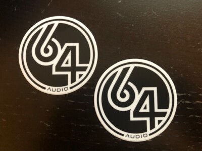 64 Audio Headphones Factory Sticker / Decal  2PC SET