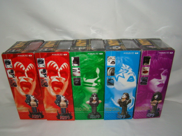 B11 KISS Collectible Statuettes set of 5, Gene, Peter, Ace, & Paul- plus variant