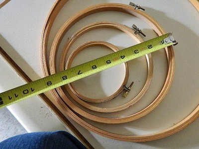 4 wood embroidery hoops, 12