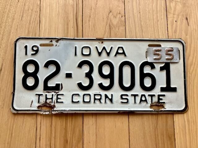 1955 Iowa The Corn State License Plate