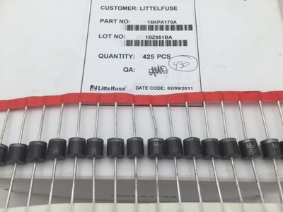 15KPA170A Littelfuse, 15kW 170 VWM 272.7 VC 55.4 Amp, TVS Diode, Unidirectional