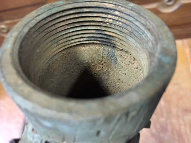 VINTAGE  MCDONALD straight  SPOUT BRASS GAS PUMP NOZZLE app. 2