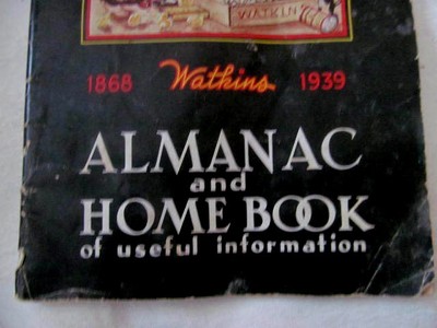 1939 WATKINS Vintage Almanac Home Book of Useful Information~Advertising Booklet
