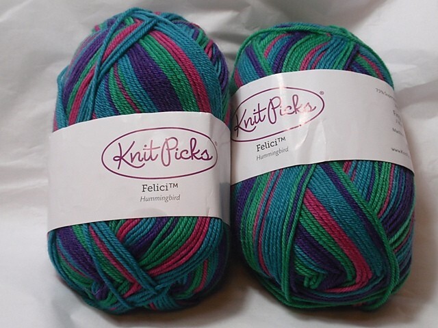 NEW Knit Picks Felici fingering/sock merino wool yarn 2 skeins Hummingbird HTF