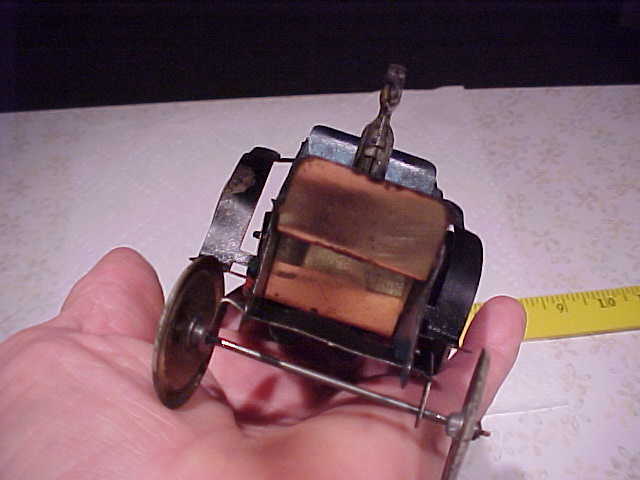 Vintage Old Litho on Tin Windup Toy Open Top Car Vis-a-Vis Wind Up Not Working