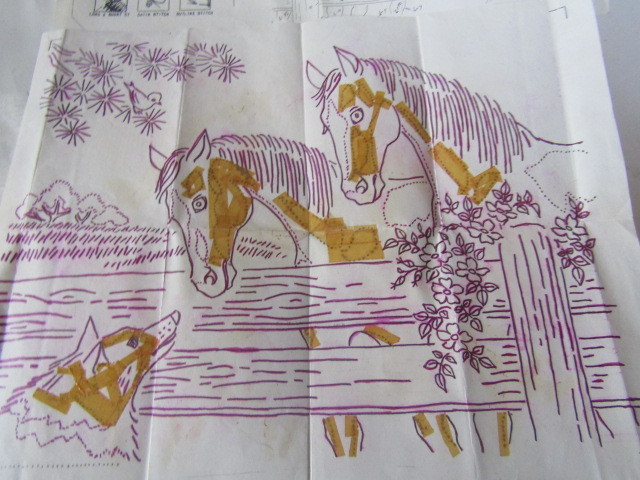 Vintage Transfer Pattern Horses 33-N