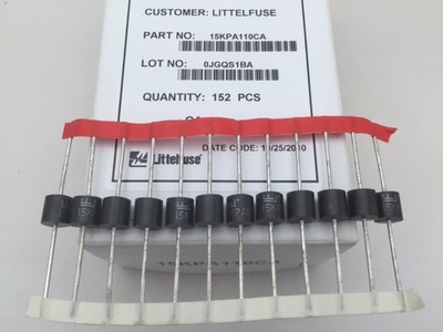 15KPA110CA Littelfuse, 15kW 110 VWM 178.6 VC 84.5 Amp, TVS Diode, Bidirectional
