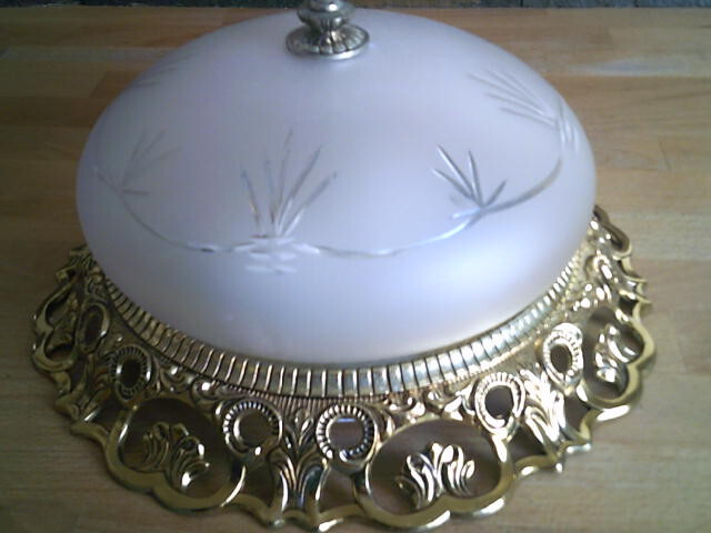 Plafonnier En Verre Et MÃ©Tal DorÃ©