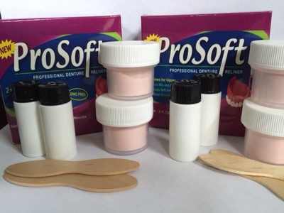 4 APPLICATIONS!  ProSoft Denture Reliner Kit. 2 Boxes Liner for Loose Dentures!