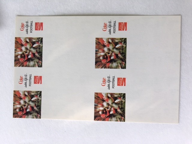 Coca Cola Football Schedule Cards     500 Cards   New Vintage Stock