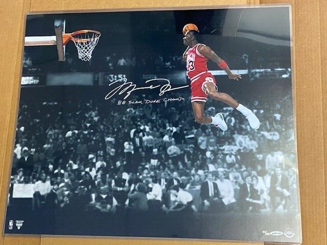 Michael Jordan Autographed 18x24 1988 SLAM Dunk 