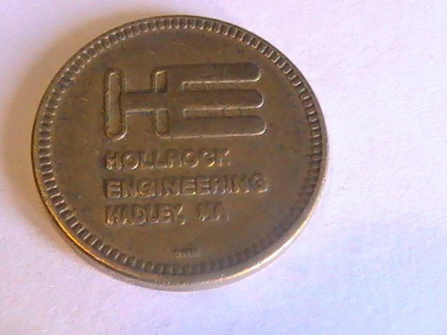 TOKEN HOLLROCK ENGINEERING HADLEY, MA. BALL BIN-PLAY GOLF TOKEN