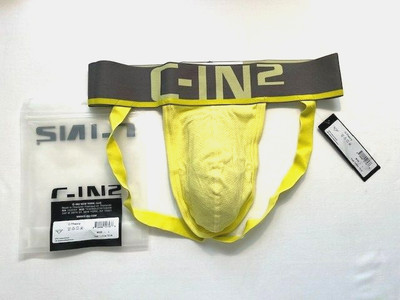 C-IN2 Size L Men's C-Theory Athletic Supporter - Yellow/Dark Gray - Jockstrap