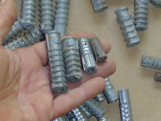 NOS Lot of 218 CONCRETE ANCHOR LEAD drop Tamp In Expanding masonry lag shield