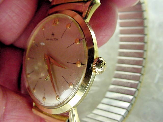 Hamilton Man's Vintage 14K Solid Gold Dress Wristwatch