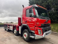 2016 66 Volvo FMX 420 E6 8x4 21ft heavy duty steel flatbed air con auto