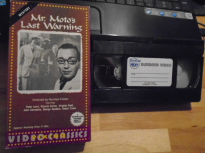 RARE OOP Mr. Moto's Last Warning VHS film 1939 Peter Lorre John Carradine b/w !