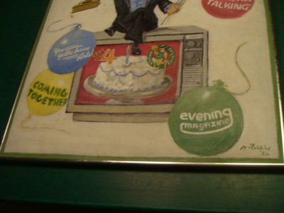 Original Painting: NEWS CHANNEL 4 BOSTON, 50th, signed 1982, interesting