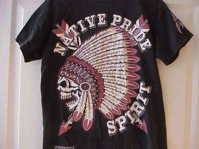 Black Native Pride Spirit Tee Shirt by Billi Naire Size Medium Free Ship