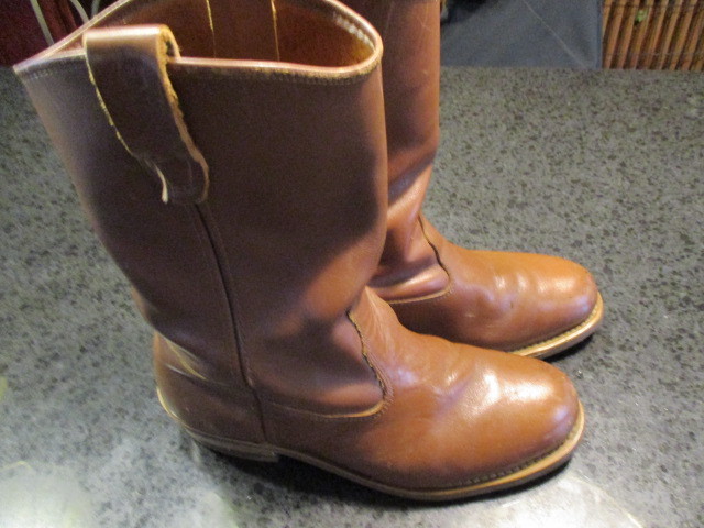 Vintage Knapp Shoes Mens Brown Leather Ankle Biker Beatle Boots Mod Zip 8 B