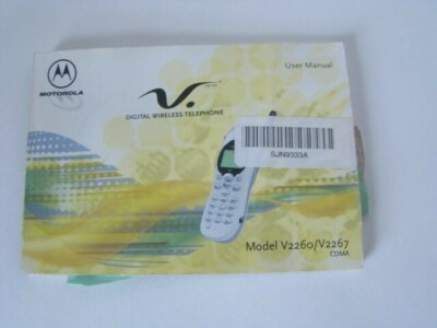 Motorola User Manual ONLY Digital Wireless Telephone Model V2260 V2267 Old
